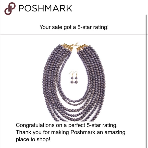 CHARCOAL Bead Strand Necklace & Earrings set - Picture 9 of 9